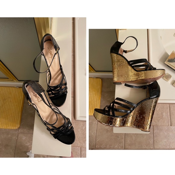 Authentic YSL Saint Laurent Vintage Wedge Heel 42 - Picture 3 of 7